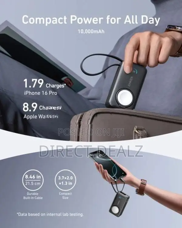 Anker MagGo 35W 10000mAh Power Bank with Built-in USB-C Cable