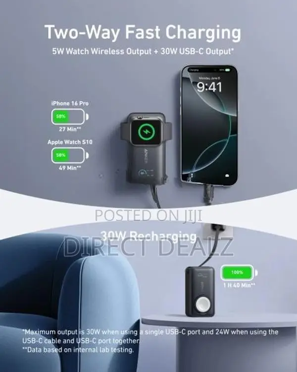 Anker MagGo 35W 10000mAh Power Bank with Built-in USB-C Cable