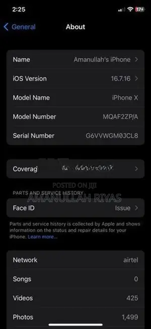 Apple iPhone X (Used)