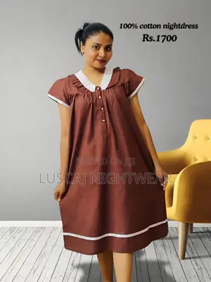 Full Cotton Nightdress With Front Opening