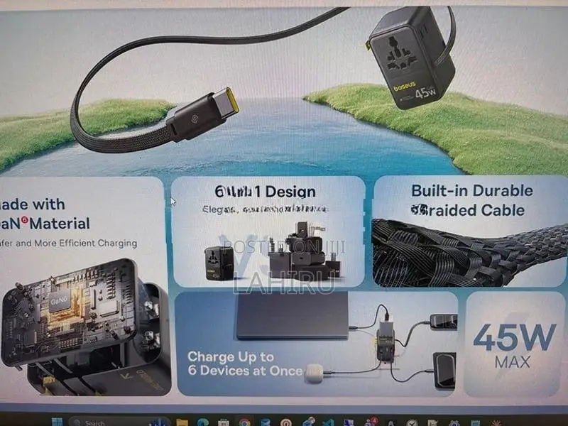 Baseus 45W 6-In-1 Fast Charging Universal Travel Adapter Charger