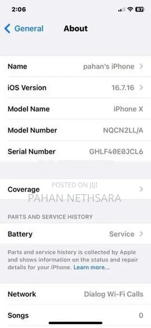 Apple iPhone X 256GB (Used)