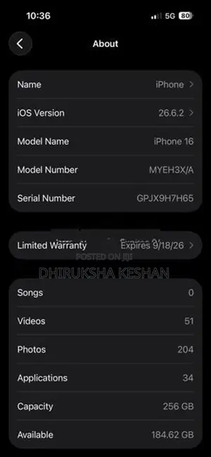 Apple iPhone 16 (Used)