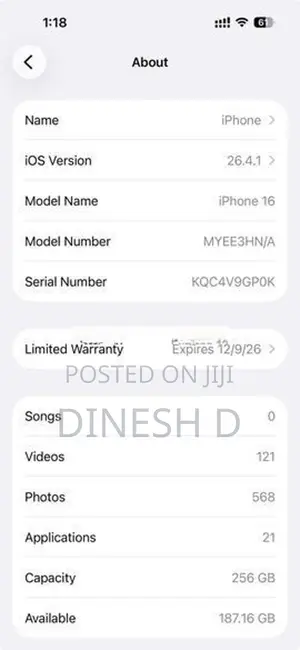 Apple iPhone 16 (Used)