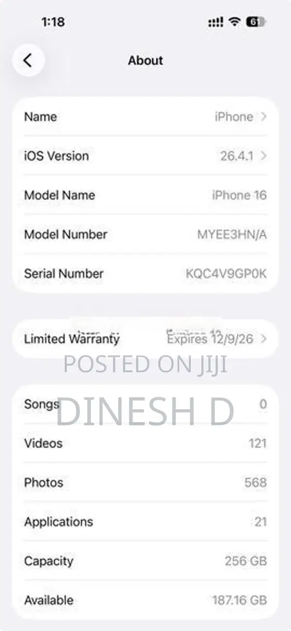 Apple iPhone 16 (Used)