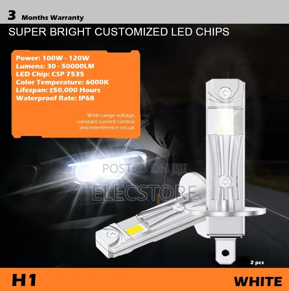 H1 LED Headlight CANBUS 30000LM Super Bright Car Powerful Bulb White