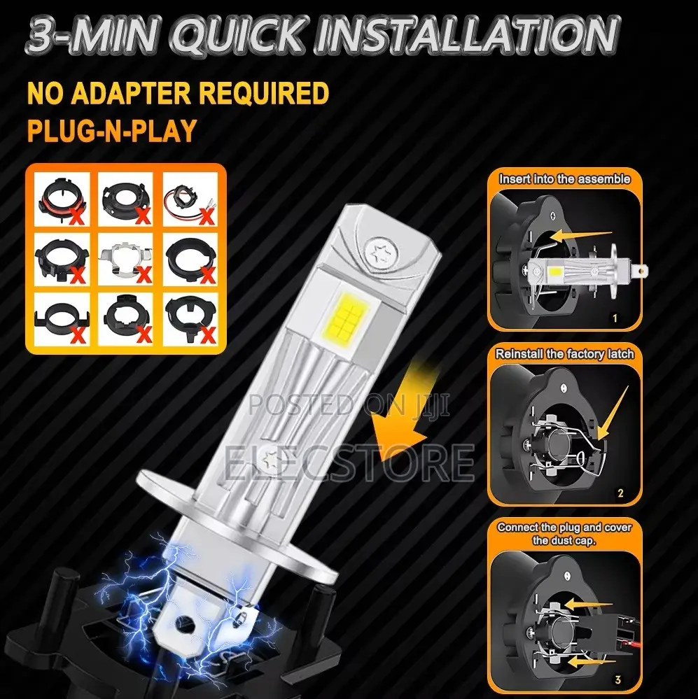 H1 LED Headlight CANBUS 30000LM Super Bright Car Powerful Bulb White
