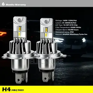2Pcs New H4/Hb2 LED Car Headlight Bulbs High/Low Beam White 12V