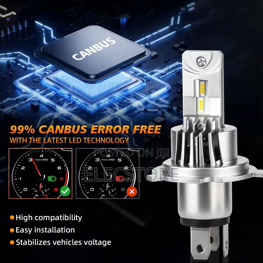 2Pcs New H4/Hb2 LED Car Headlight Bulbs High/Low Beam White 12V