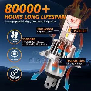 2Pcs New H4/Hb2 LED Car Headlight Bulbs High/Low Beam White 12V