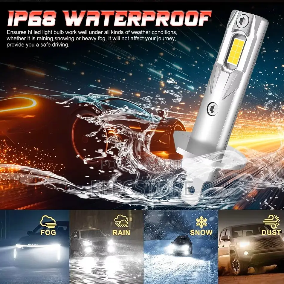 H1 Mini Canbus LED Headlight Bulbs 100W 24000LM Fog Lamps White