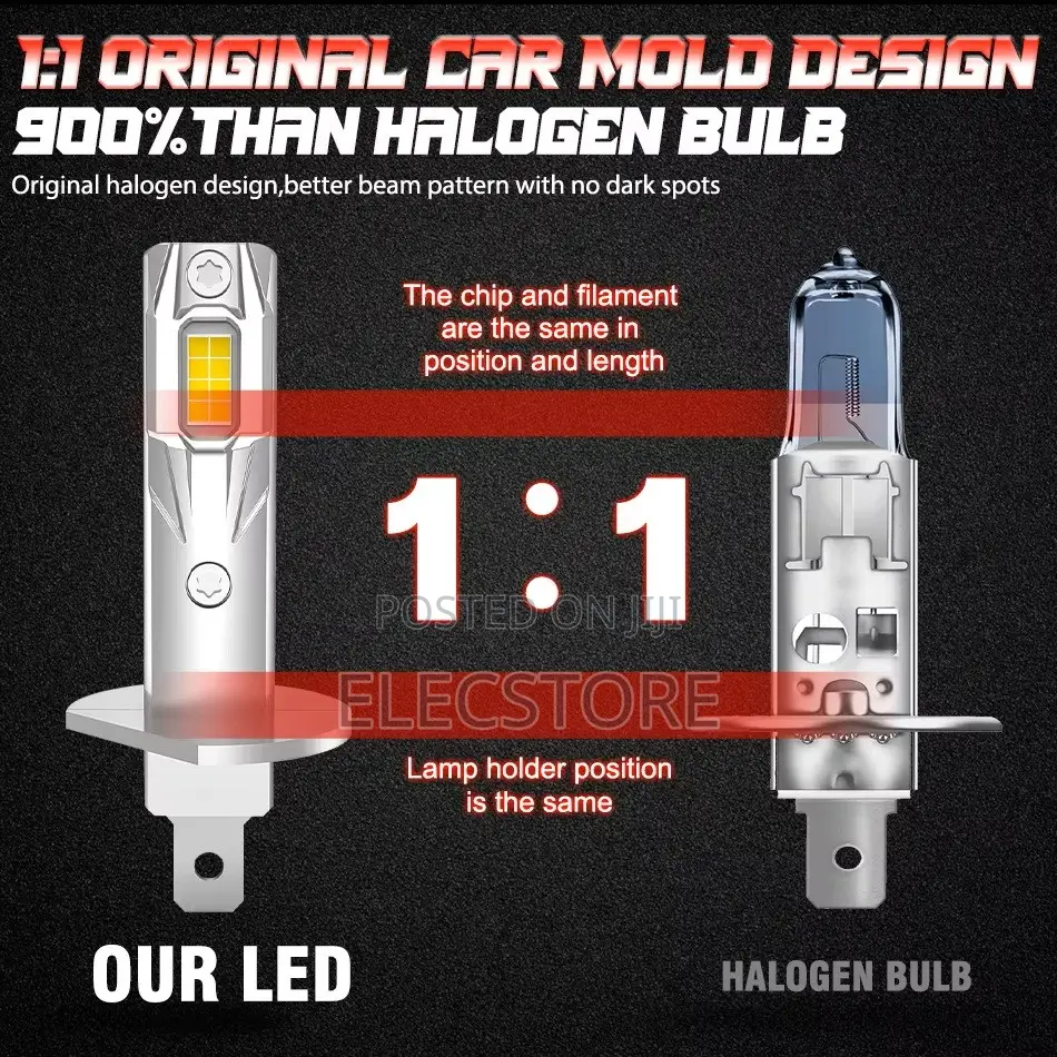 H1 Mini Canbus LED Headlight Bulbs 100W 24000LM Fog Lamps White