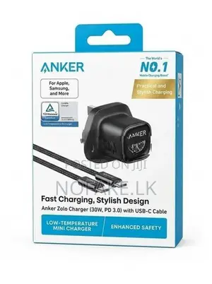 Anker 30W Zolo Adapter with type-C to C Cable 3.0 PD Charger