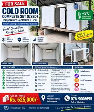 Cold Room / Cool Room / Chiller Room +5°C Complete Refrigeration Unit 