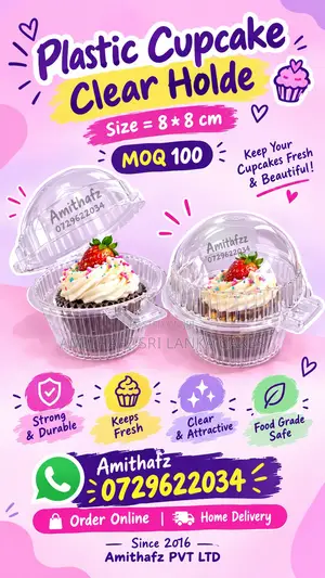 Cupcake Plastic Cups Sri LankaCupcake Plastic Clear Holder Sir Lanka
