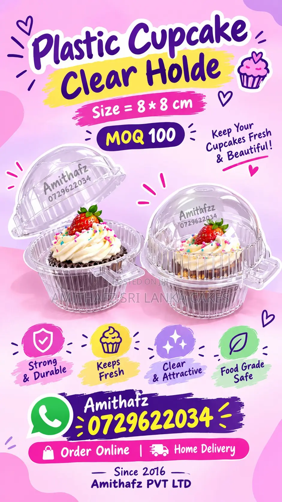 Cupcake Plastic Cups Sri LankaCupcake Plastic Clear Holder Sir Lanka