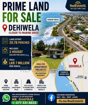 prime 20 Perch Land for sale at Dehiwela closer to marine drive