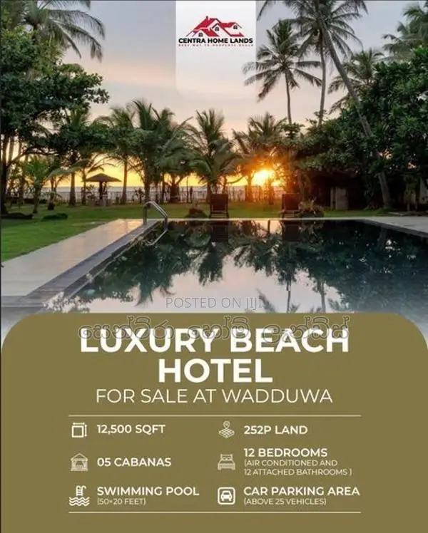 Beach front Commercial Hotel for Sale in Wadduwa