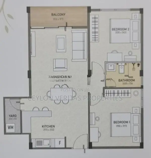 Viman Ja-Ela l Pool and Garden Facing 2BR Apartment for Sale