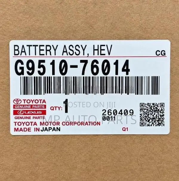 Toyota Aqua Brand New Hybrid Battery