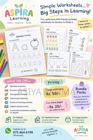 ASPIRA LEARNING Printable Worksheets