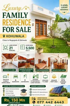 Solar Powered Spacious 3 Story House Close to Kohuwala, & Nugegoda