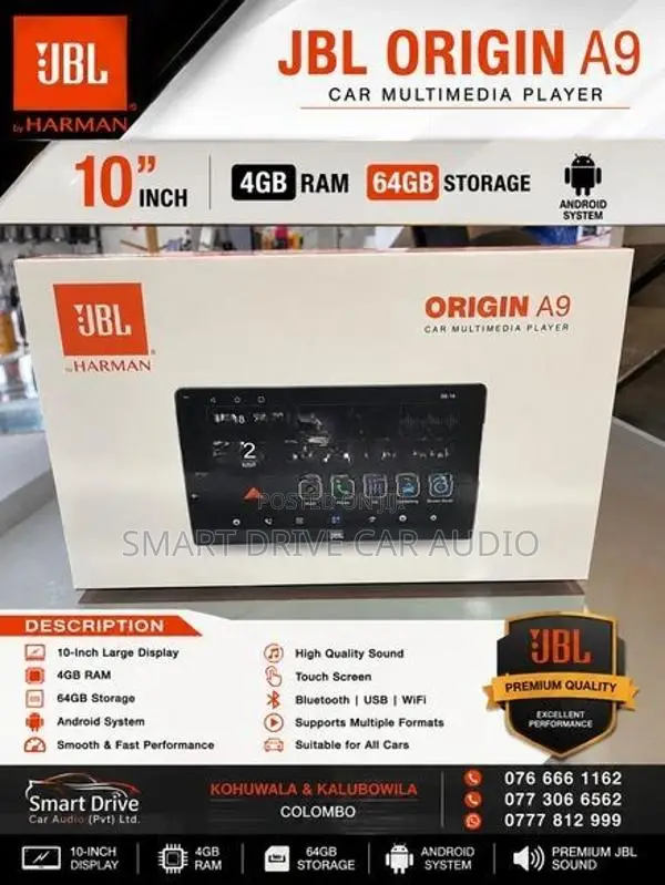 JBL A9 10 Inch Android Car Multimedia Player 4GB RAM 64GB