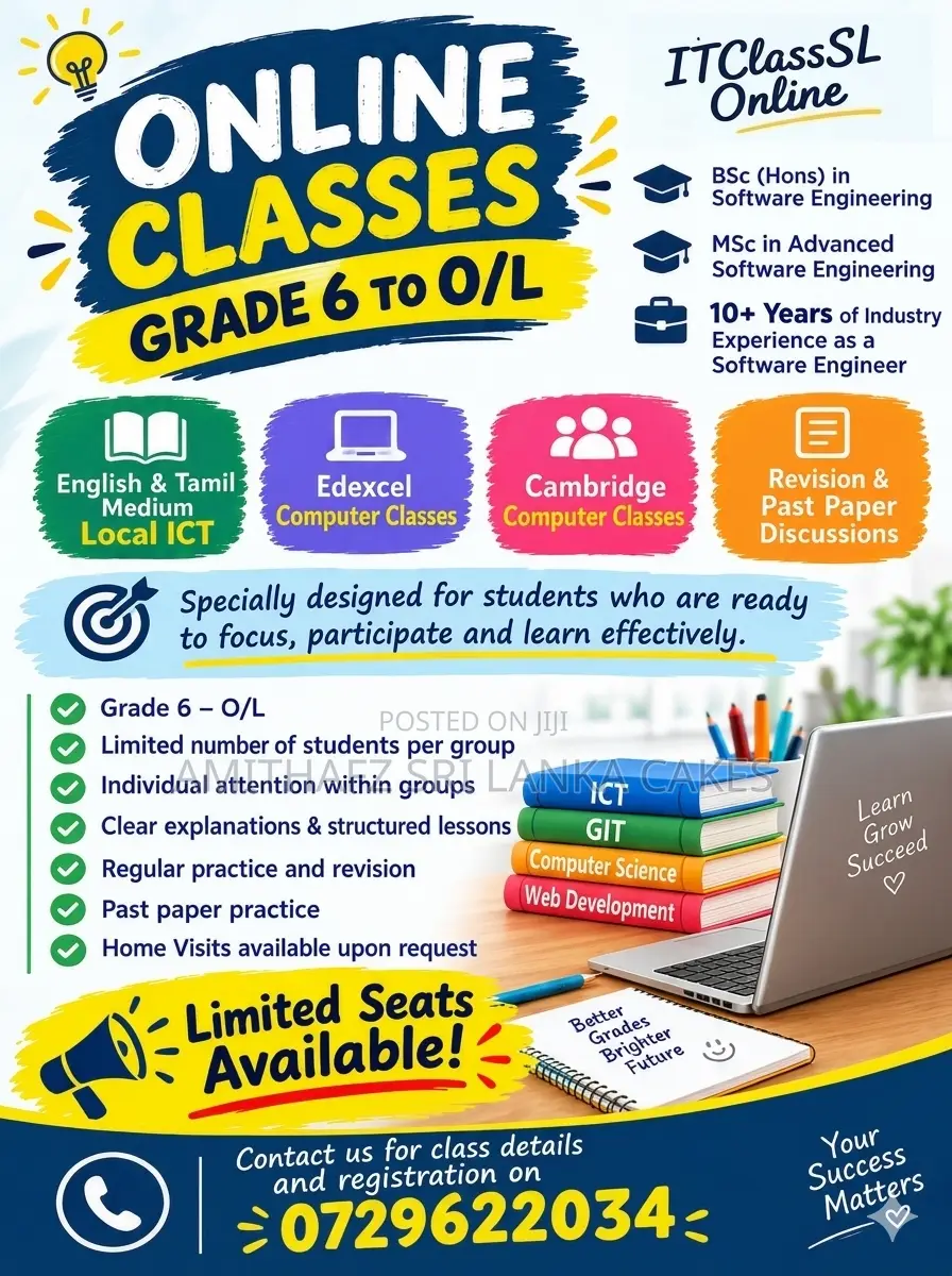 Online Tuition Classes Individual/Group Classes Sri Lanka Grade 6 7 8