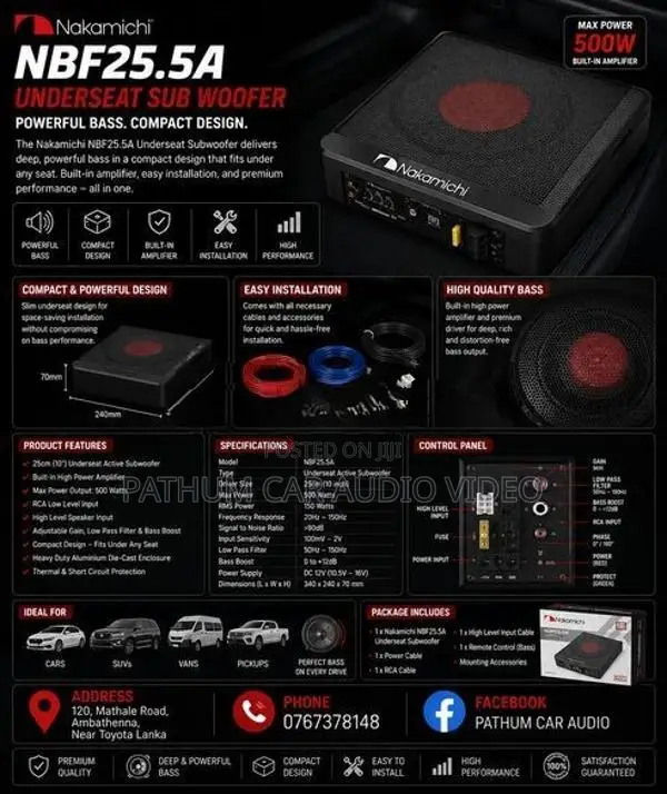 Underseat Sub Woofer Nakamichi NBF25.5a