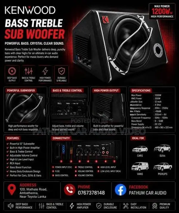 Bass Treble Sub Woofer Kenwood