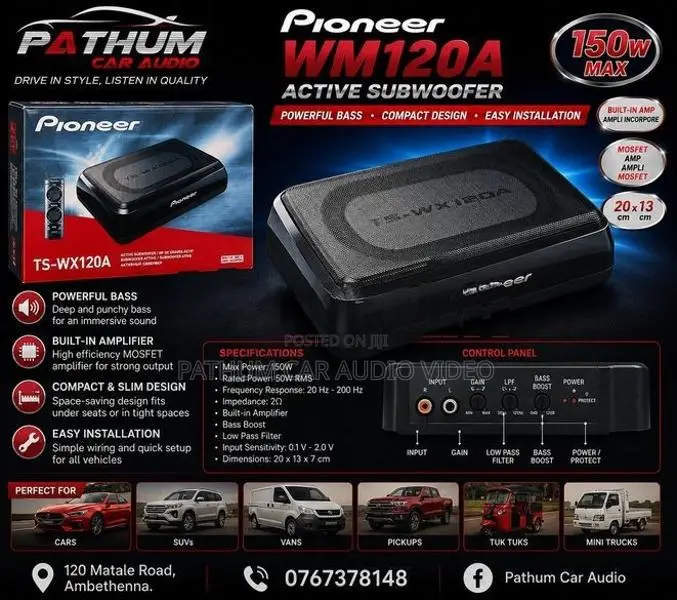 TS-W120A Car Underseat Sub Woofer