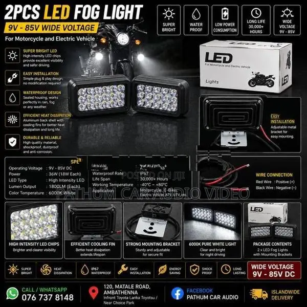 2pcs Fog Light 9V-85V