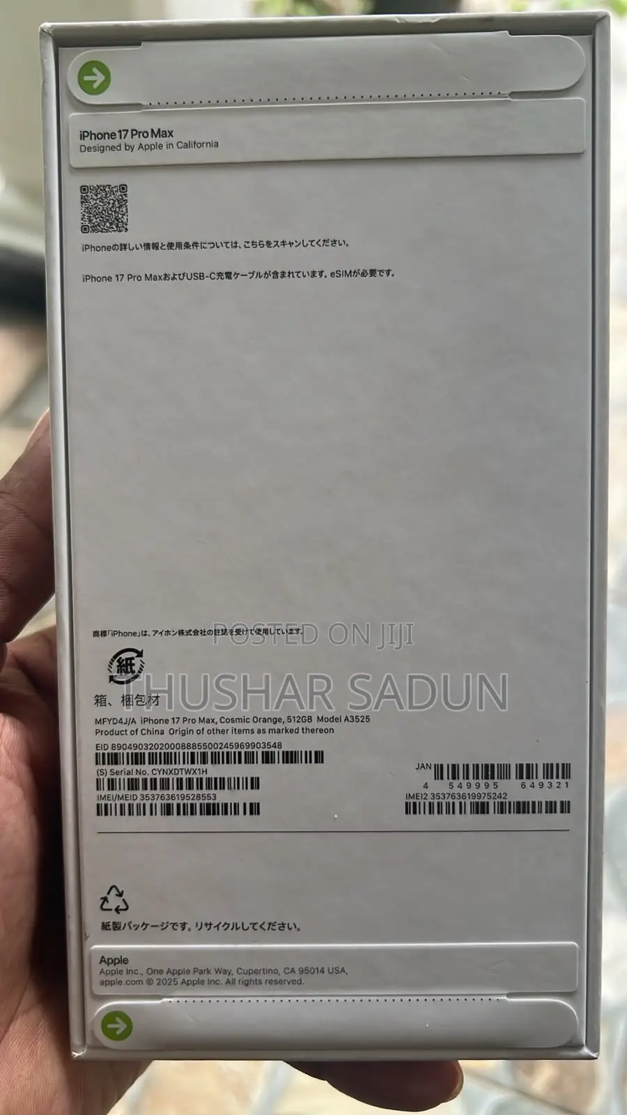 New Apple iPhone 17 Pro Max 512 GB Orange