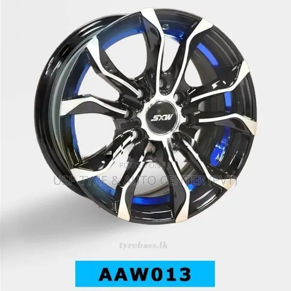 12X4.5 8X100/114.3 ET35 CB67.1 MB+BLUE UNDER CUT ALLOY WHEEL