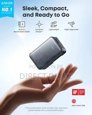 Anker Nano Power Bank 45W 10000mAh with Built-In Retractable USB-C Cab