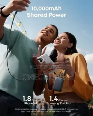 Anker Nano Power Bank 45W 10000mAh with Built-In Retractable USB-C Cab