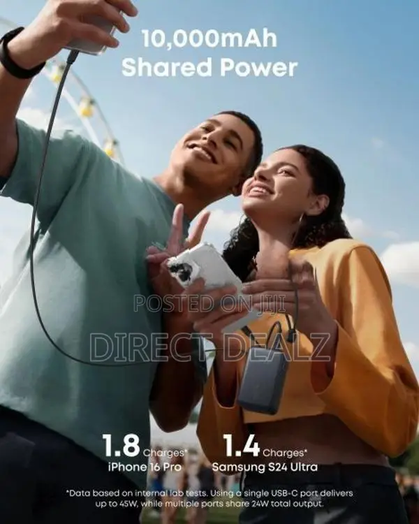 Anker Nano Power Bank 45W 10000mAh with Built-In Retractable USB-C Cab