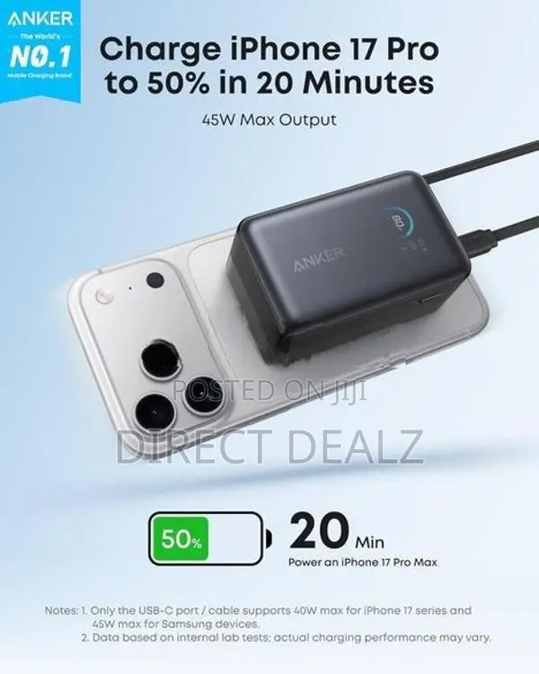 Anker Nano Power Bank 45W 10000mAh with Built-In Retractable USB-C Cab