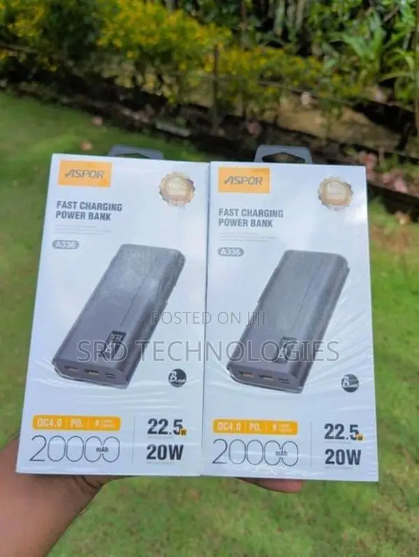 Asper Apsor A336 20000MAh Fast Charging Power Bank (Brand New)