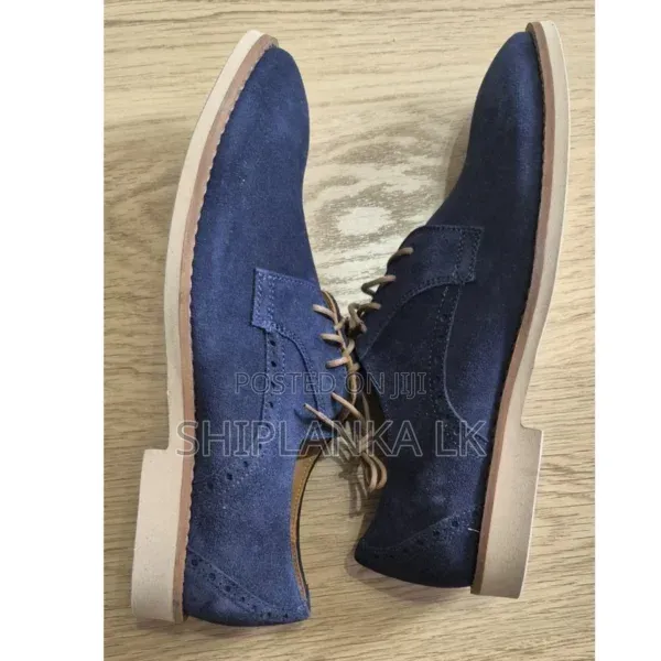 Shoe Embassy London Men’s Navy Blue Suede Brogue Shoes