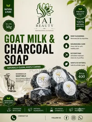 Goat Milk Charcoal Soap (50g) - 100% Natural Handmade