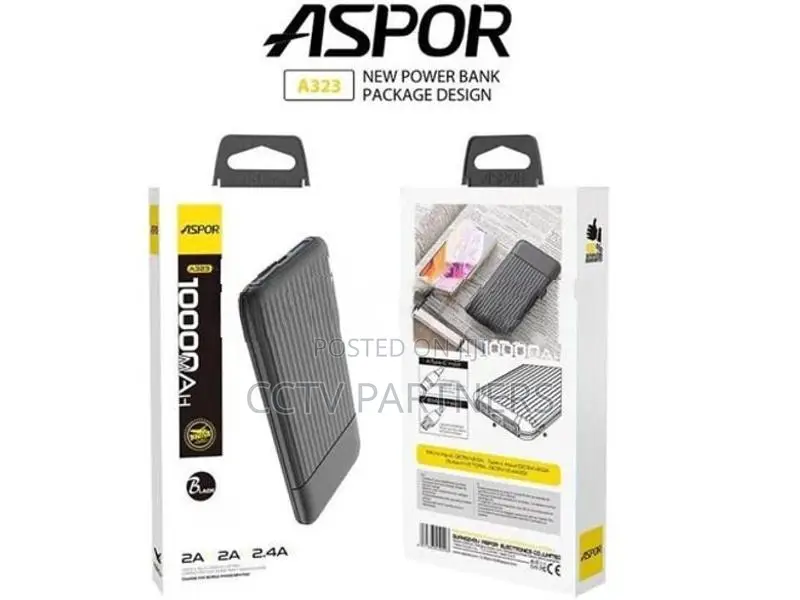 ASPOR A323 Power bank 10000MAH Fast Charging 2 input output phones