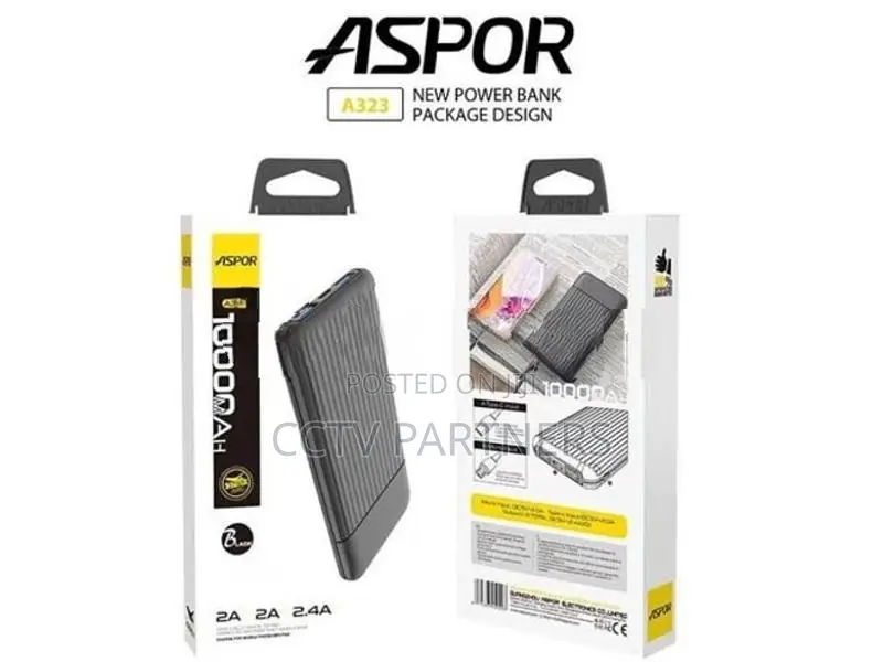 ASPOR A323 Power bank 10000MAH Fast Charging 2 input output phones