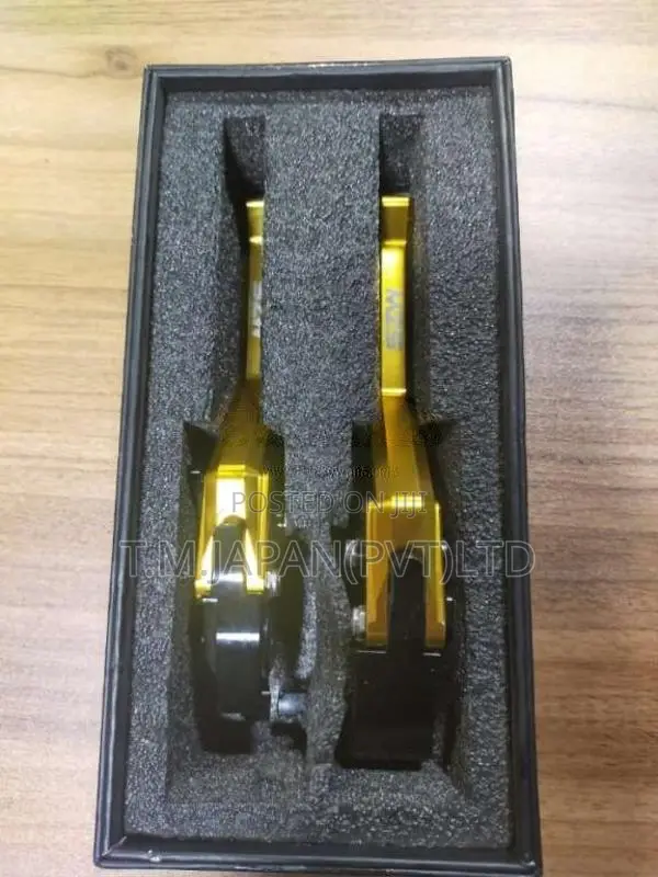 MZS Motorcycle Brake & Clutch Lever Set (Gold) for Motorbike