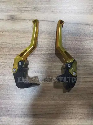 MZS Motorcycle Brake & Clutch Lever Set (Gold) for Motorbike