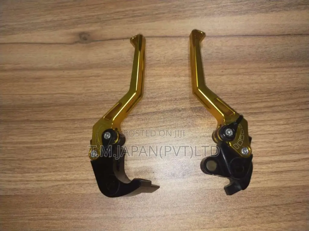 MZS Motorcycle Brake & Clutch Lever Set (Gold) for Motorbike