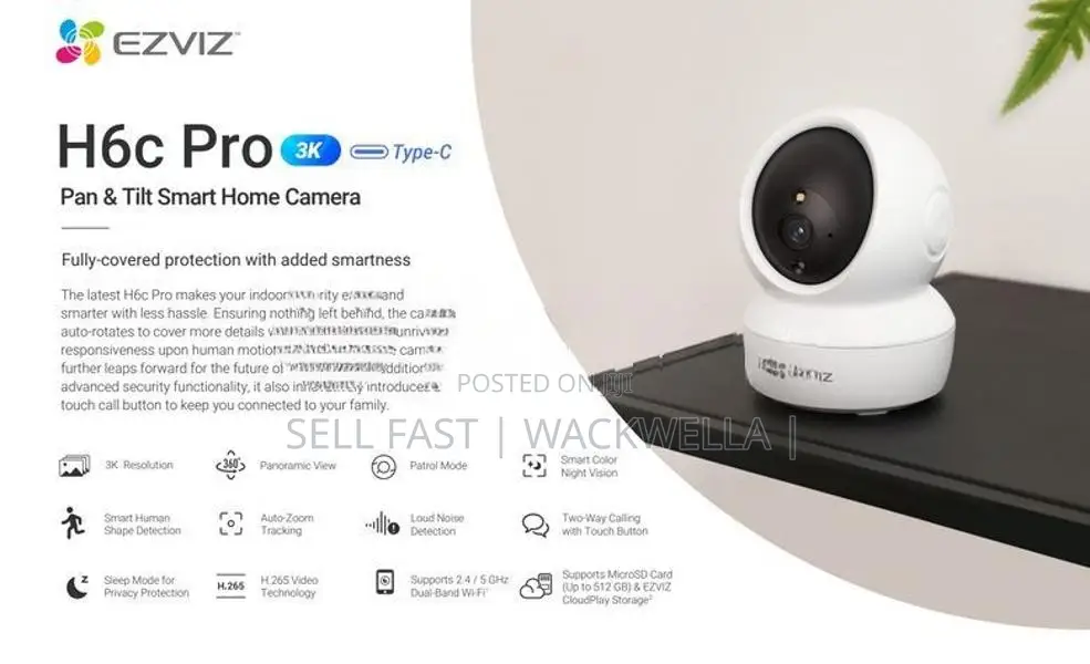 CCTV EZVIZ H6c Pro 3K – Indoor Smart Pan Tilt Camera