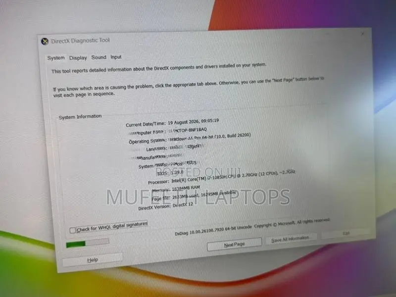 Dell i7 10Gen H processor 16/512GB 15.6”FHD 4GB NViDiA