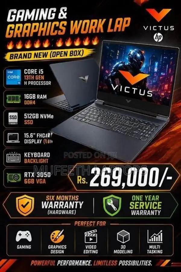 New HP Victus i5 13Gen 16/512GB RTX 3050 6GB