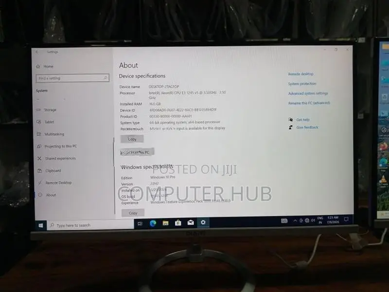 Intel Xeon E3 256GB NVME 16GB RAM All in One Desktop Computer